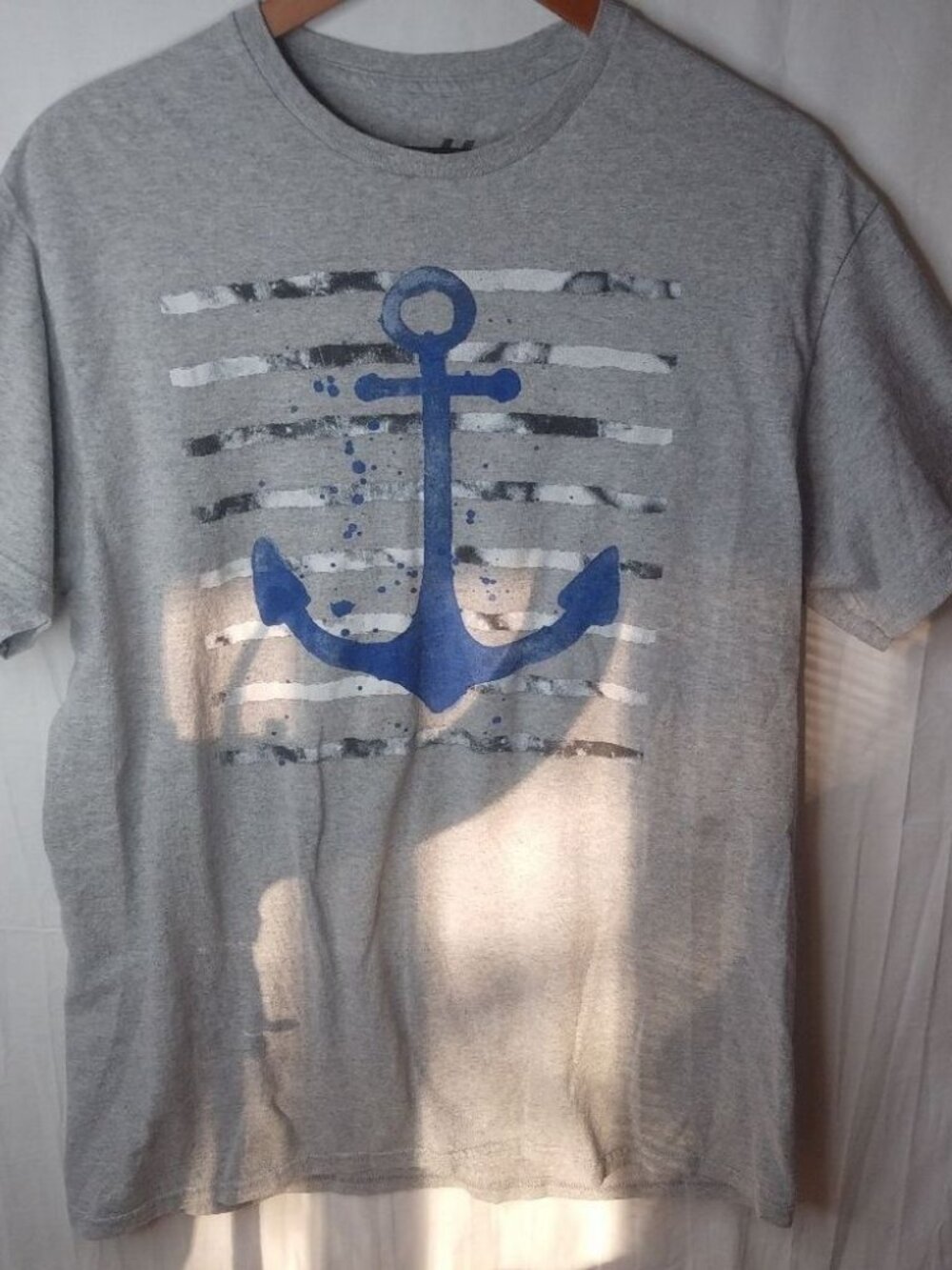 Gray Top Blue Anchor Beach Ocean Sailing L